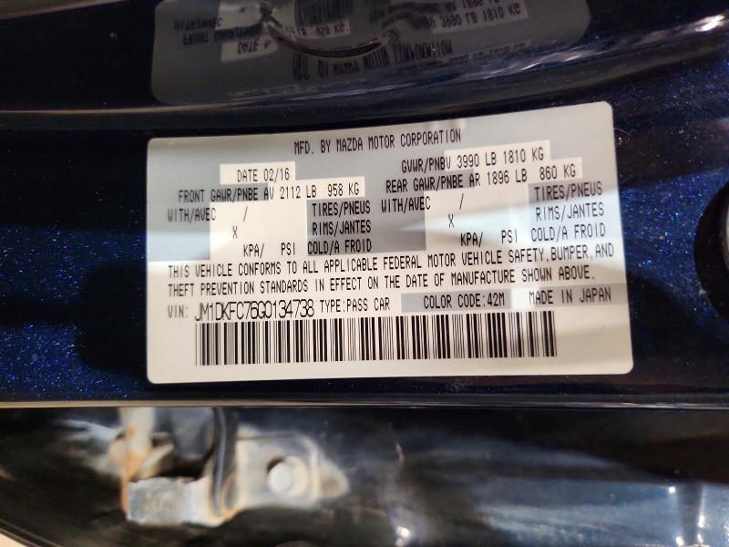 69357986 :رقم المزاد ، JM1DKFC76G0134738 vin ، 2016 Mazda Cx-3 مزاد بيع