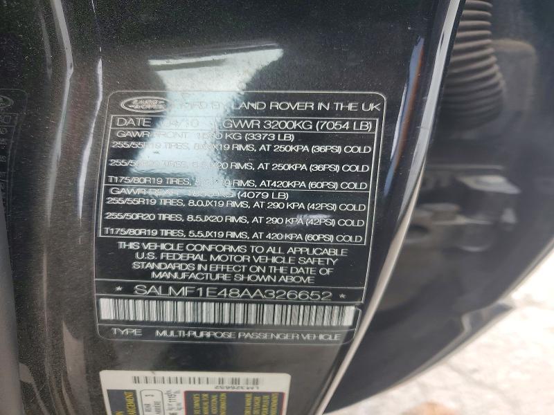 Aukcja sprzedaży 2010 Land Rover Range Rover, vin: SALMF1E48AA326652, numer aukcji: 70272206