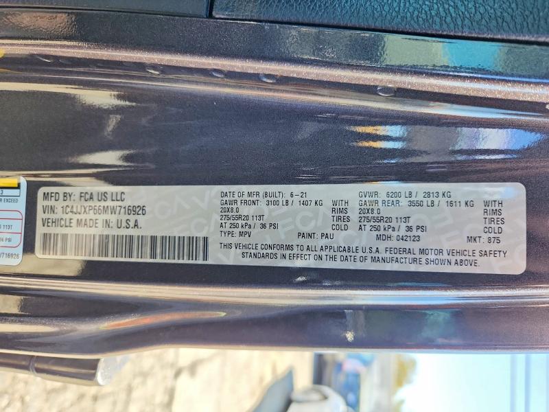 Aukcja sprzedaży 2021 Jeep Wrangler Unlimited, vin: 1C4JJXP66MW716926, numer aukcji: 67336956