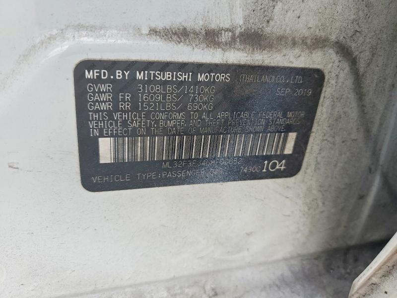Aukcja sprzedaży 2020 Mitsubishi Mirage, vin: ML32F3FJ4LHF00652, numer aukcji: 68358486