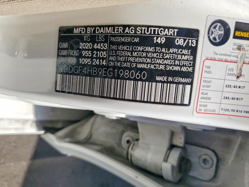 2014 Mercedes-benz C მანქანა იყიდება აუქციონზე, vin: WDDGF4HB9EG198060, აუქციონის ნომერი: 69382426
