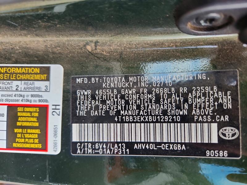 Продаж на аукціоні авто 2011 Toyota Camry, vin: 4T1BB3EKXBU129210, номер лоту: 68814056