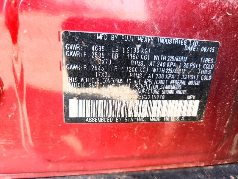 67707176 :رقم المزاد ، 4S4BSBCC5G3215270 vin ، 2016 Subaru Outback مزاد بيع