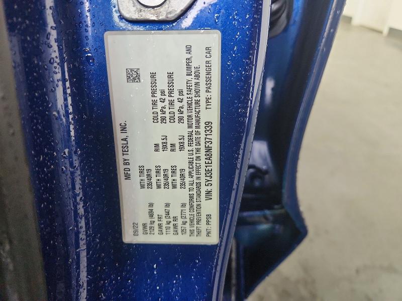 Aukcja sprzedaży 2022 Tesla Model 3, vin: 5YJ3E1EA8NF371339, numer aukcji: 67155516