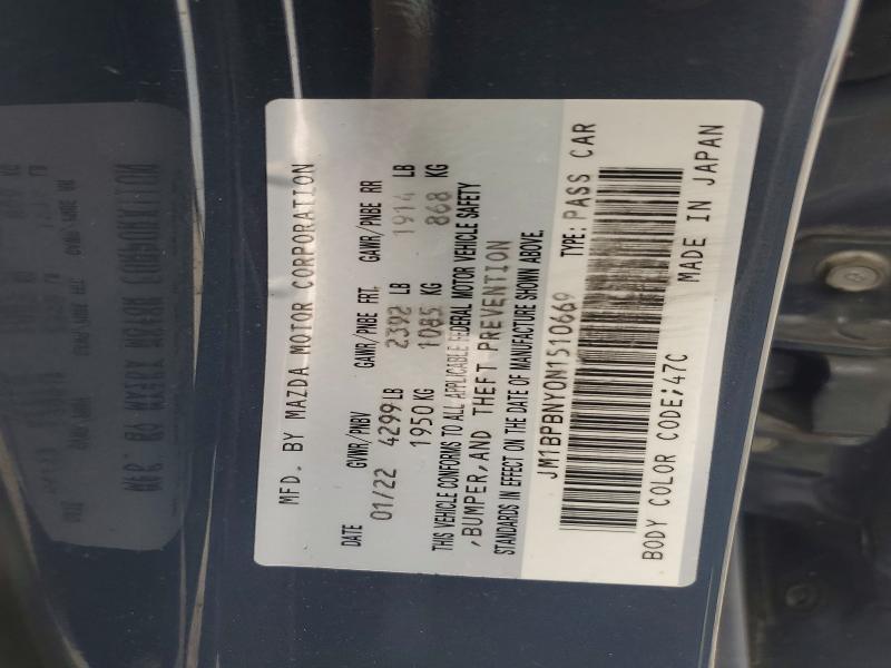 Aukcja sprzedaży 2022 Mazda 3, vin: JM1BPBNY0N1510669, numer aukcji: 68209766