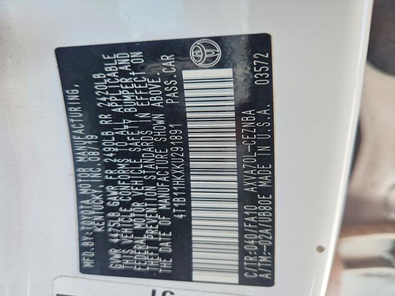 Продаж на аукціоні авто 2019 Toyota Camry, vin: 4T1B11HKXKU291891, номер лоту: 67782706