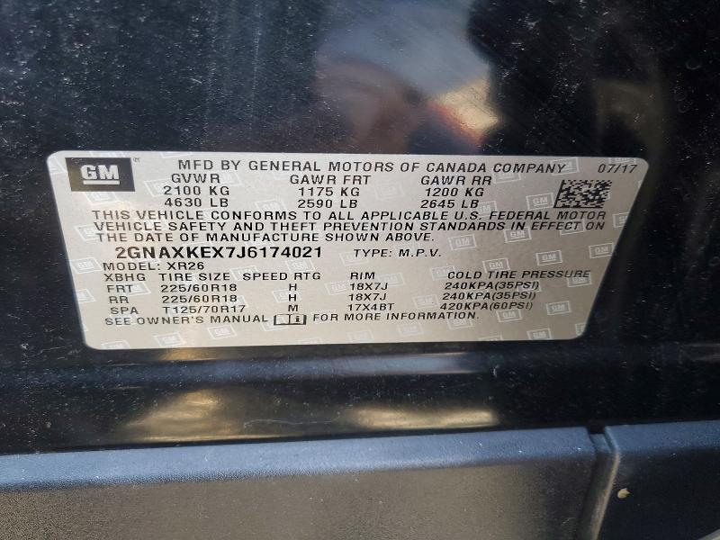 69569266 :رقم المزاد ، 2GNAXKEX7J6174021 vin ، 2018 Chevrolet Equinox مزاد بيع