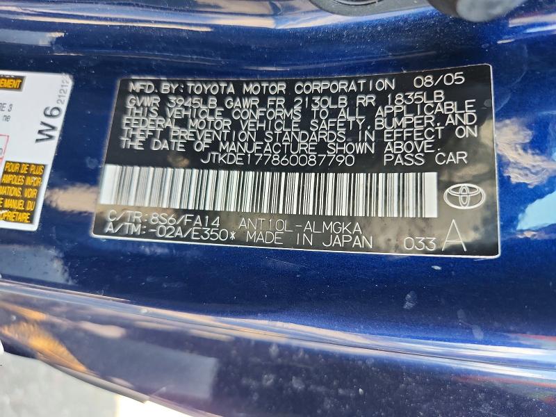 Aukcja sprzedaży 2006 Scion Tc, vin: JTKDE177860087790, numer aukcji: 69968866