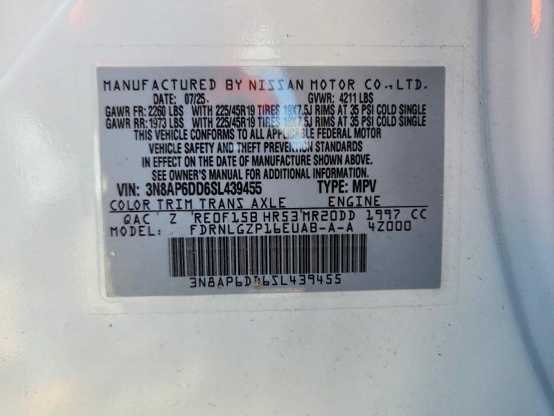 Продажа на аукционе авто 2025 Nissan Kicks, vin: 3N8AP6DD6SL439455, номер лота: 70012536