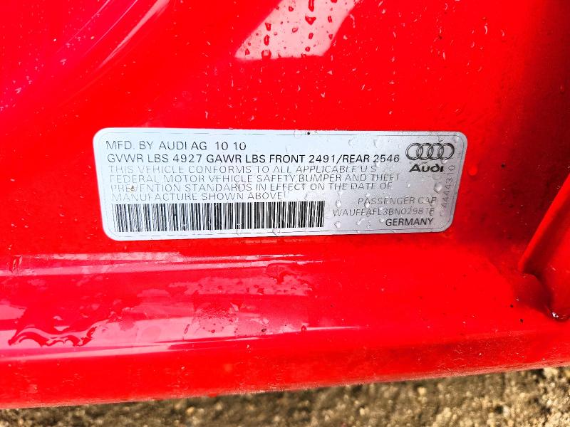 Продаж на аукціоні авто 2011 Audi A4, vin: WAUFFAFL3BN029818, номер лоту: 69036316