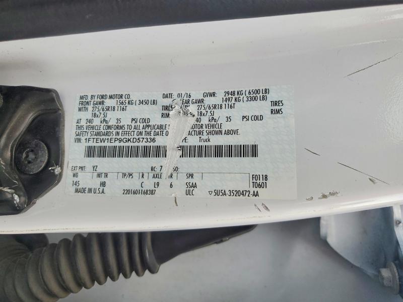 Aukcja sprzedaży 2016 Ford F150, vin: 1FTEW1EP9GKD57336, numer aukcji: 69792866