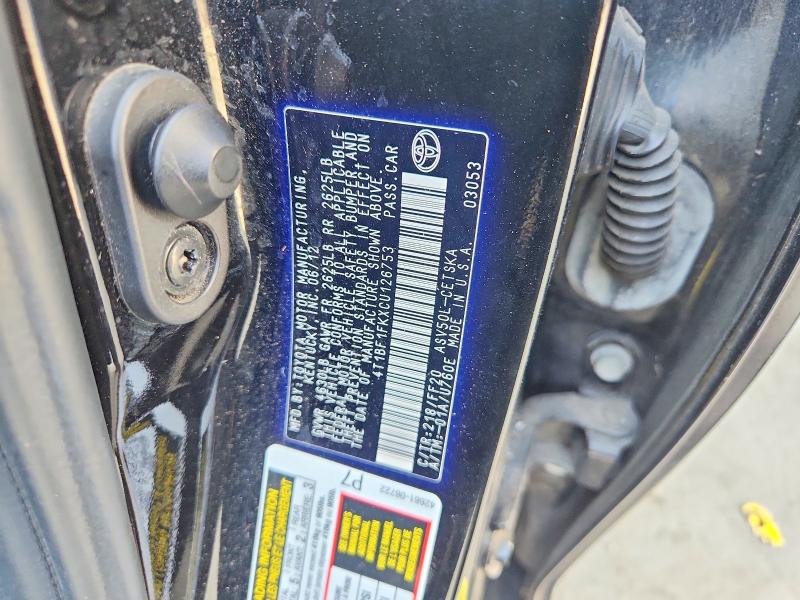 2012 Toyota Camry მანქანა იყიდება აუქციონზე, vin: 4T1BF1FKXCU126753, აუქციონის ნომერი: 69620806