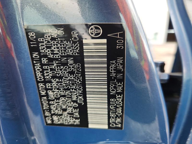 Продаж на аукціоні авто 2009 Toyota Yaris, vin: JTDKT903195247235, номер лоту: 70141346