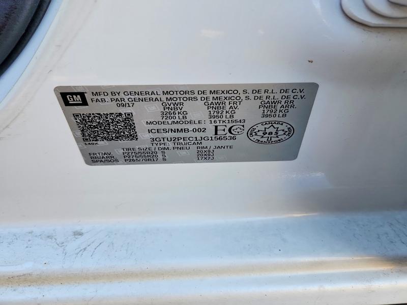 Aukcja sprzedaży 2018 Gmc Sierra, vin: 3GTU2PEC1JG156536        , numer aukcji: 67789706