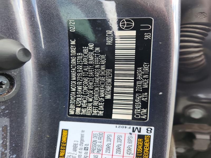 2021 Toyota C-hr მანქანა იყიდება აუქციონზე, vin: NMTKHMBX5MR123958, აუქციონის ნომერი: 67042736