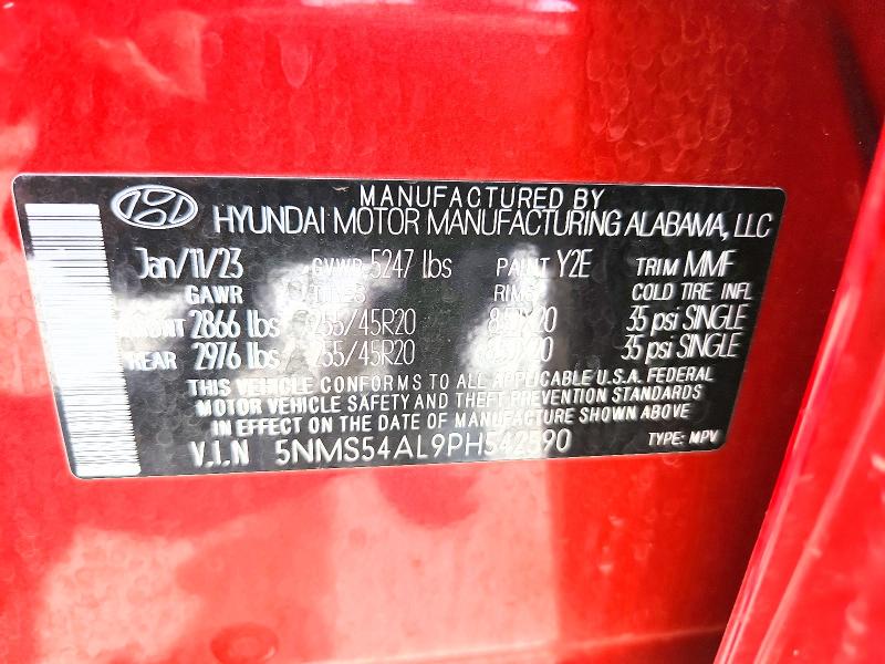 67882356 :رقم المزاد ، 5NMS54AL9PH542590 vin ، 2023 Hyundai Santa Fe مزاد بيع