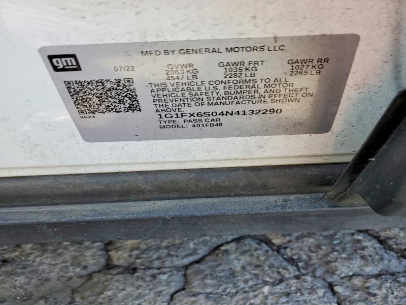 2022 Chevrolet Bolt Ev მანქანა იყიდება აუქციონზე, vin: 1G1FX6S04N4132290, აუქციონის ნომერი: 68849216
