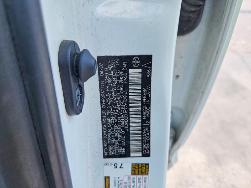 Aukcja sprzedaży 2007 Toyota Prius, vin: JTDKB20U677642953, numer aukcji: 70468906