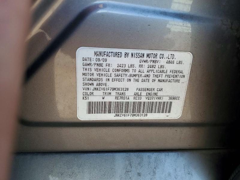 68509586 :رقم المزاد ، JNKCV61F79M363128 vin ، 2009 Infiniti G37 Sedan مزاد بيع