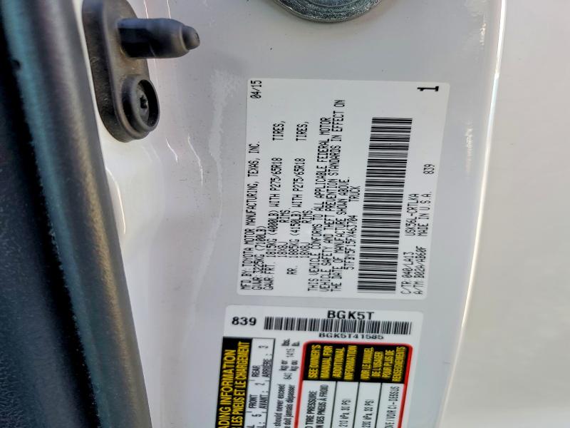 2015 Toyota Tundra მანქანა იყიდება აუქციონზე, vin: 5TFBY5F15FX463704, აუქციონის ნომერი: 70531636