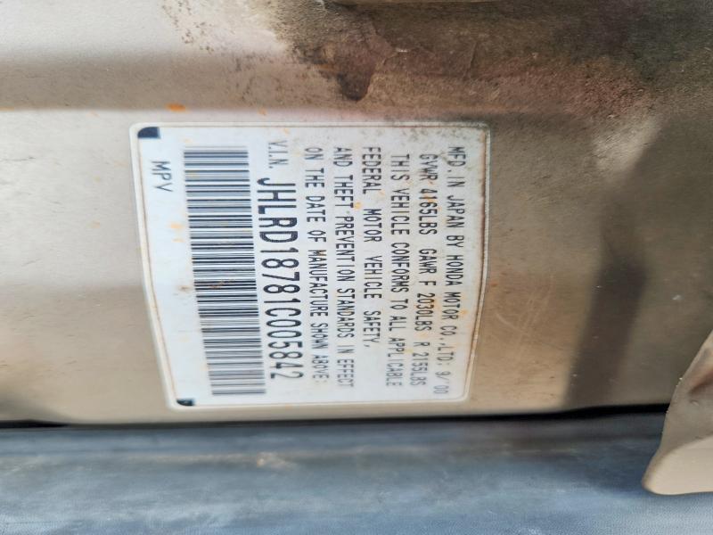 66562876 :رقم المزاد ، JHLRD18781C005842 vin ، 2001 Honda Cr-v مزاد بيع
