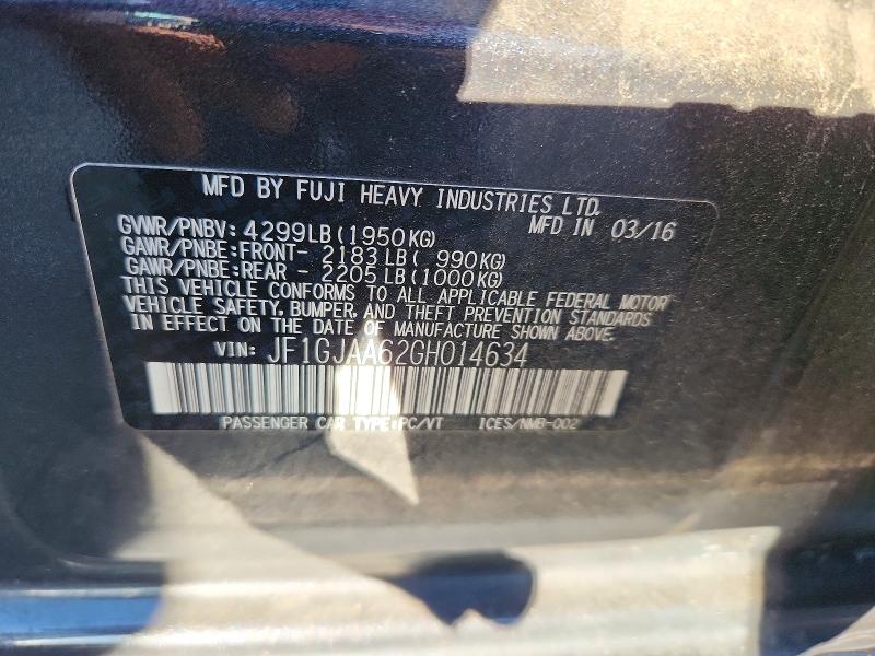 Продажа на аукционе авто 2016 Subaru Impreza, vin: JF1GJAA62GH014634, номер лота: 68111896