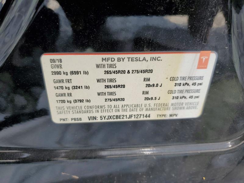 Продаж на аукціоні авто 2018 Tesla Model X, vin: 5YJXCBE21JF127144, номер лоту: 67737716