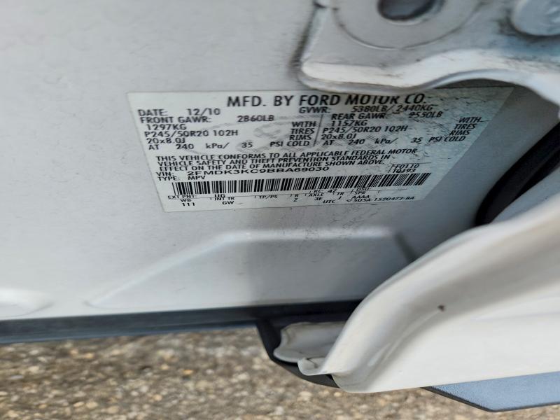 2011 Ford Edge მანქანა იყიდება აუქციონზე, vin: 2FMDK3KC9BBA69030, აუქციონის ნომერი: 67733766