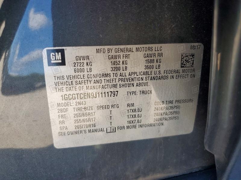 Продаж на аукціоні авто 2018 Chevrolet Colorado, vin: 1GCGTCEN9J1111797, номер лоту: 67573016