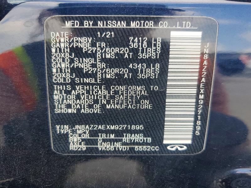 Продажа на аукционе авто 2021 Infiniti Qx80, vin: JN8AZ2AEXM9271895, номер лота: 67536456
