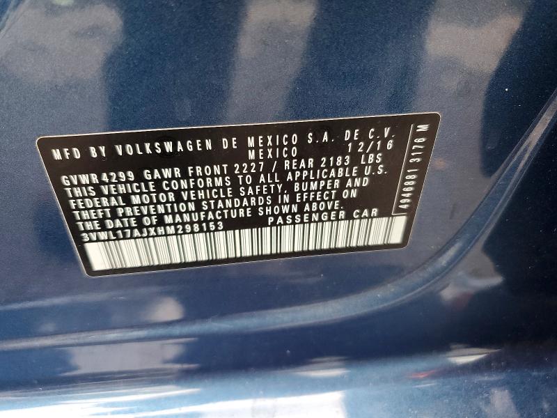 Aukcja sprzedaży 2017 Volkswagen Jetta, vin: 3VWL17AJXHM298153, numer aukcji: 68426096