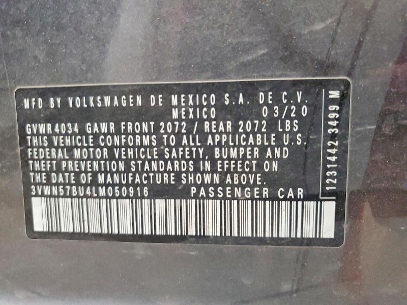 Aukcja sprzedaży 2020 Volkswagen Jetta, vin: 3VWN57BU4LM050916, numer aukcji: 67693706