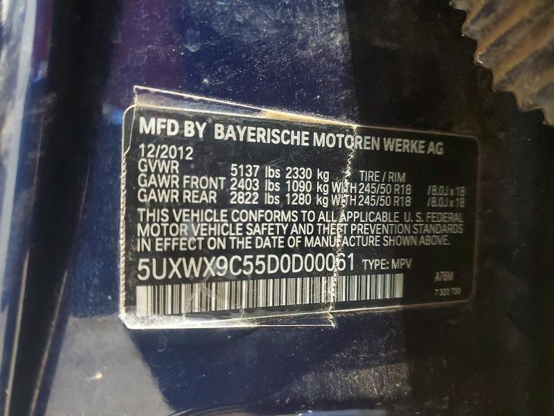 Продаж на аукціоні авто 2013 Bmw X3, vin: 5UXWX9C55D0D00061, номер лоту: 69725896