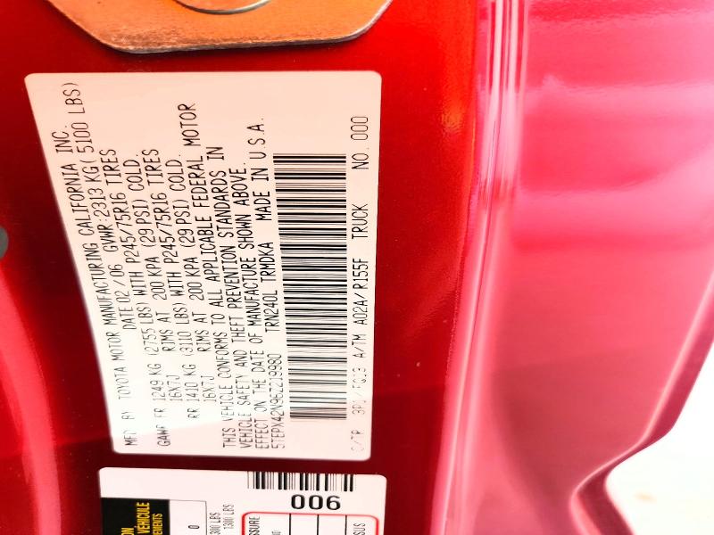 67436936 :رقم المزاد ، 5TEPX42N96Z219980 vin ، 2006 Toyota Tacoma مزاد بيع