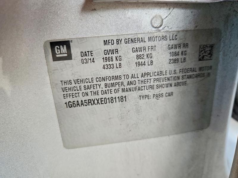 2014 Cadillac Ats მანქანა იყიდება აუქციონზე, vin: 1G6AA5RXXE0181181, აუქციონის ნომერი: 71103696