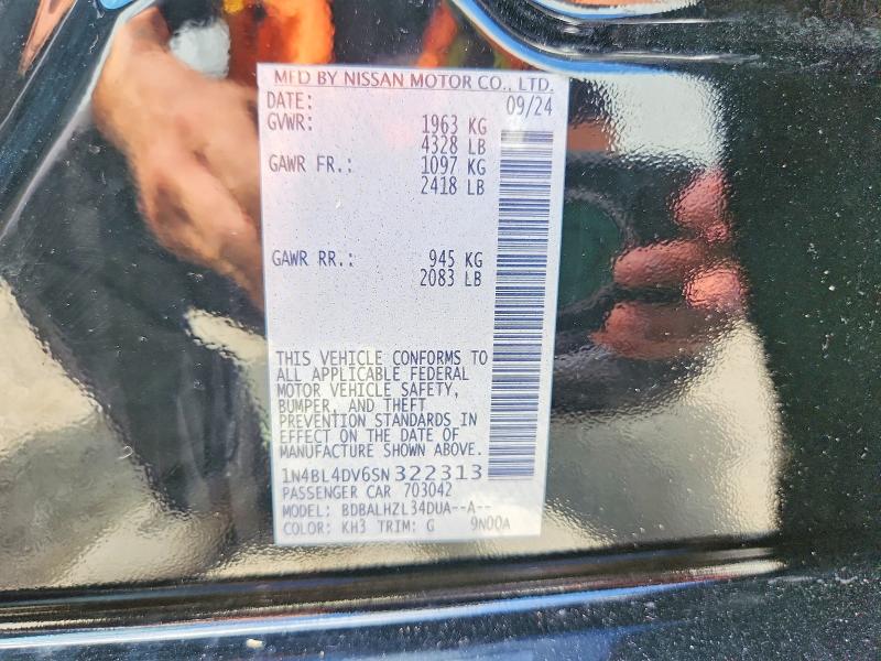 2025 Nissan Altima მანქანა იყიდება აუქციონზე, vin: 1N4BL4DV6SN322313, აუქციონის ნომერი: 69520876