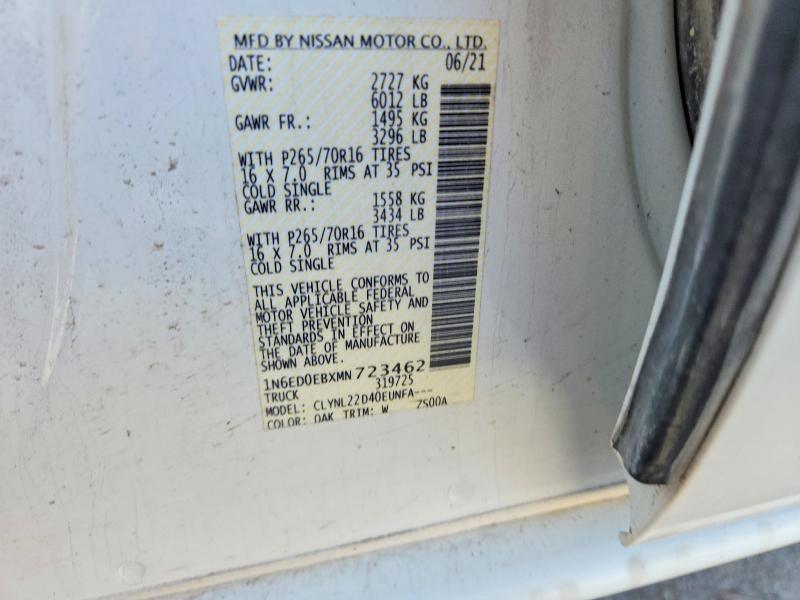 2021 Nissan Frontier მანქანა იყიდება აუქციონზე, vin: 1N6ED0EBXMN723462, აუქციონის ნომერი: 65668166