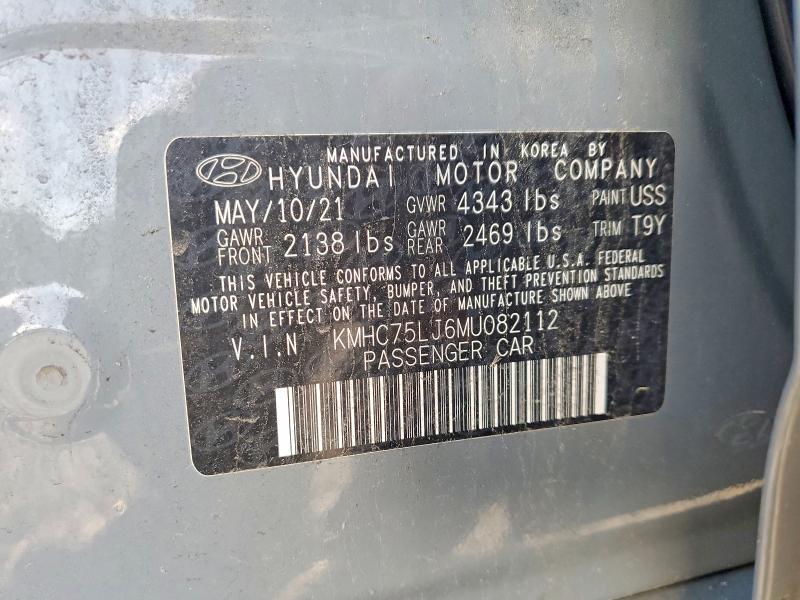 70264626 :رقم المزاد ، KMHC75LJ6MU082112 vin ، 2021 Hyundai Ioniq مزاد بيع