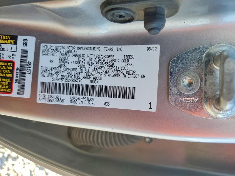 Продажа на аукционе авто 2012 Toyota Tundra, vin: 5TFHY5F15CX256249, номер лота: 69228956
