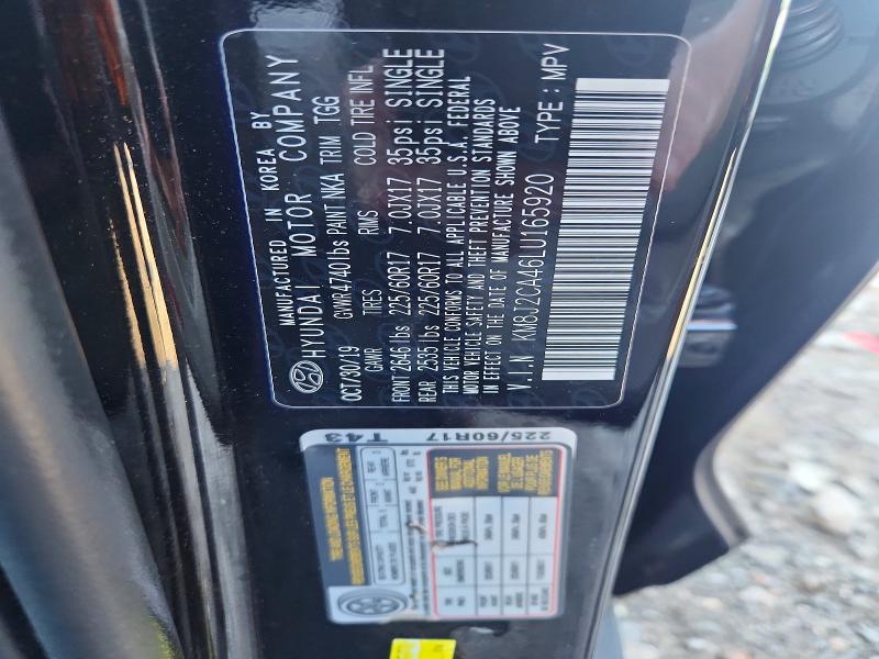 68130046 :رقم المزاد ، KM8J2CA46LU165920 vin ، 2020 Hyundai Tucson مزاد بيع