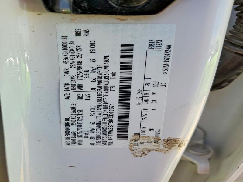 68724126 :رقم المزاد ، 1FT7W2BT9KED10671 vin ، 2019 Ford F250 مزاد بيع