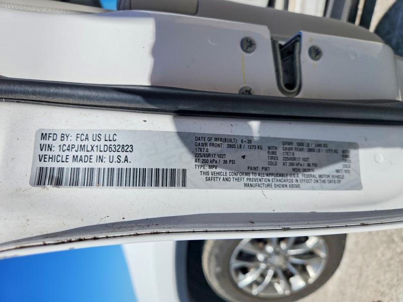 2020 Jeep Cherokee მანქანა იყიდება აუქციონზე, vin: 1C4PJMLX1LD632823, აუქციონის ნომერი: 67318056