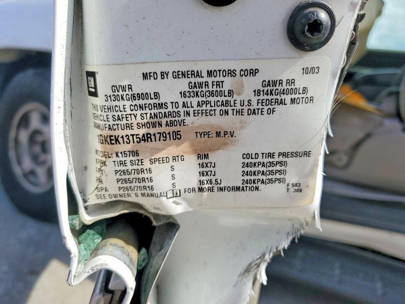 67660956 :رقم المزاد ، 1GKEK13T54R179105 vin ، 2004 Gmc Yukon مزاد بيع