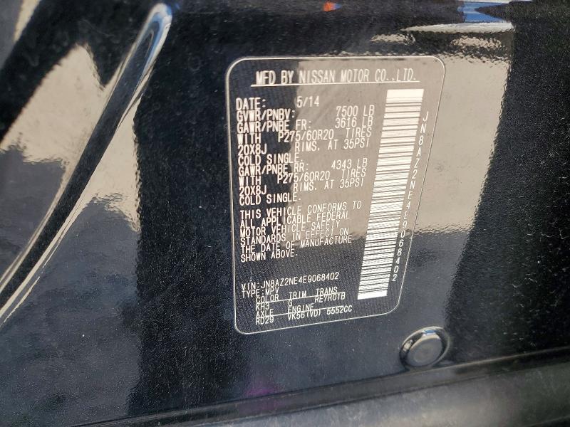 69925656 :رقم المزاد ، JN8AZ2NE4E9068402 vin ، 2014 Infiniti Qx80 مزاد بيع