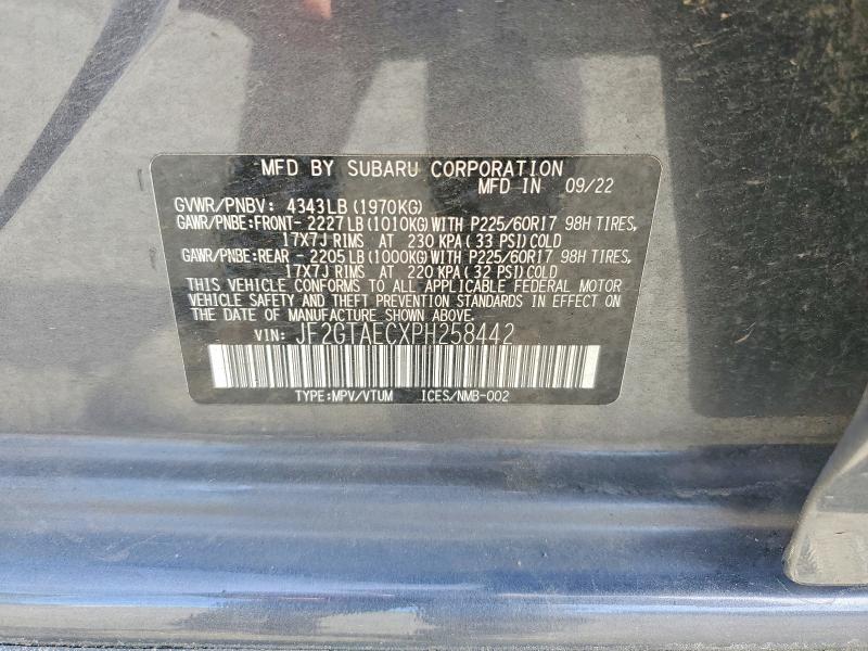 Продаж на аукціоні авто 2023 Subaru Crosstrek, vin: JF2GTAECXPH258442, номер лоту: 68692056