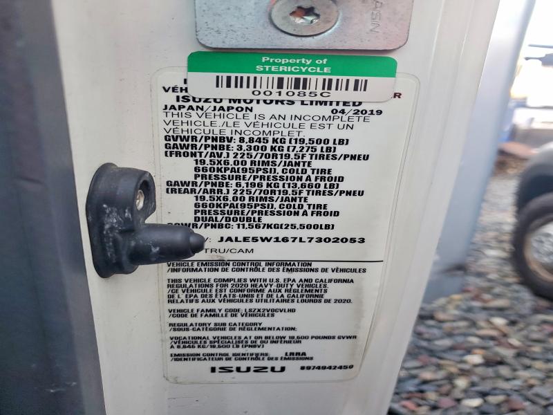 Aukcja sprzedaży 2020 Isuzu Nrr, vin: JALE5W167L7302053, numer aukcji: 67858336