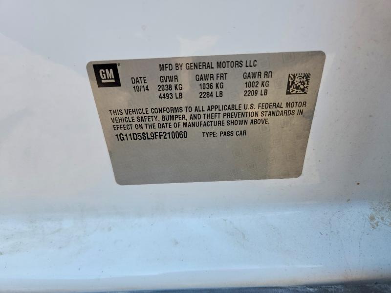 67662516 :رقم المزاد ، 1G11D5SL9FF210060 vin ، 2015 Chevrolet Malibu مزاد بيع