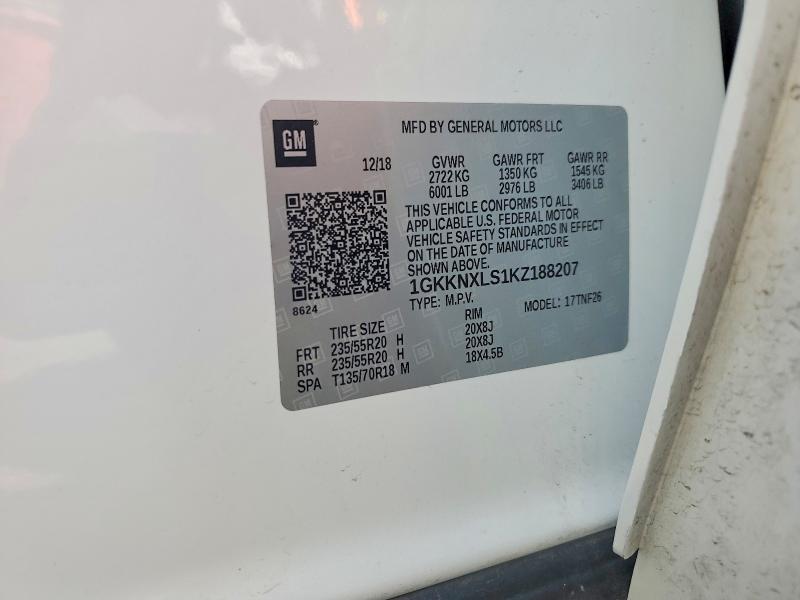 Aukcja sprzedaży 2019 Gmc Acadia, vin: 1GKKNXLS1KZ188207, numer aukcji: 67654076