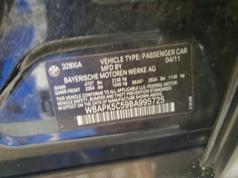 Продажа на аукционе авто 2011 Bmw 328, vin: WBAPK5C59BA995725, номер лота: 67784256