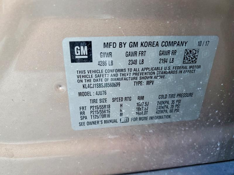 Продажа на аукционе авто 2018 Buick Encore, vin: KL4CJ1SB5JB560689, номер лота: 71022606